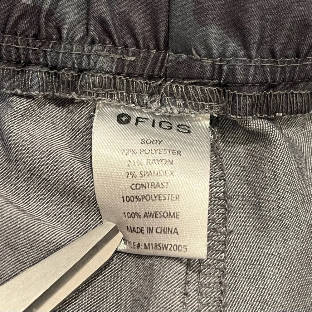 FIGS Men’s Malang Slim Cargo Pant Graphite Gray Large Drawstring Waist Scrubs